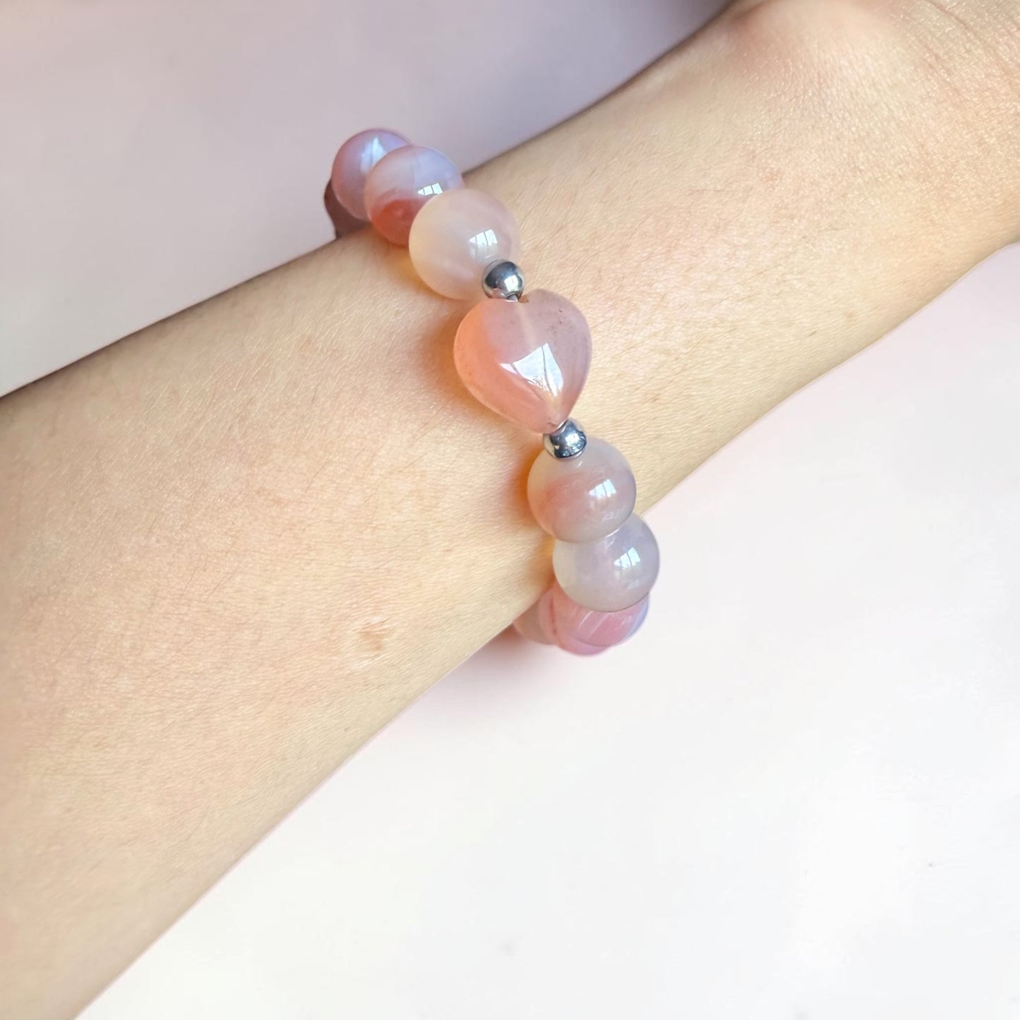 Agate (Yan Yuan) Heart Bracelet