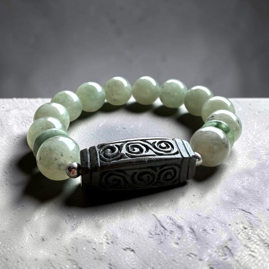 Jadeite & Wuji Jade Lucky Turn Bracelet