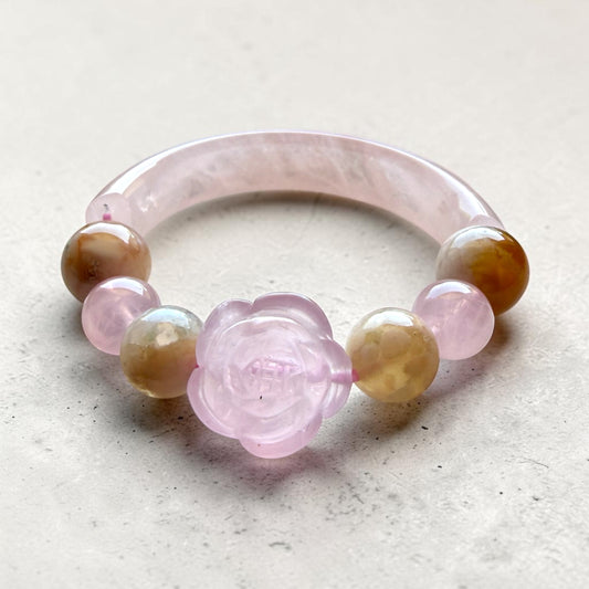 Rose Quartz Half Bangle (Madagascar)