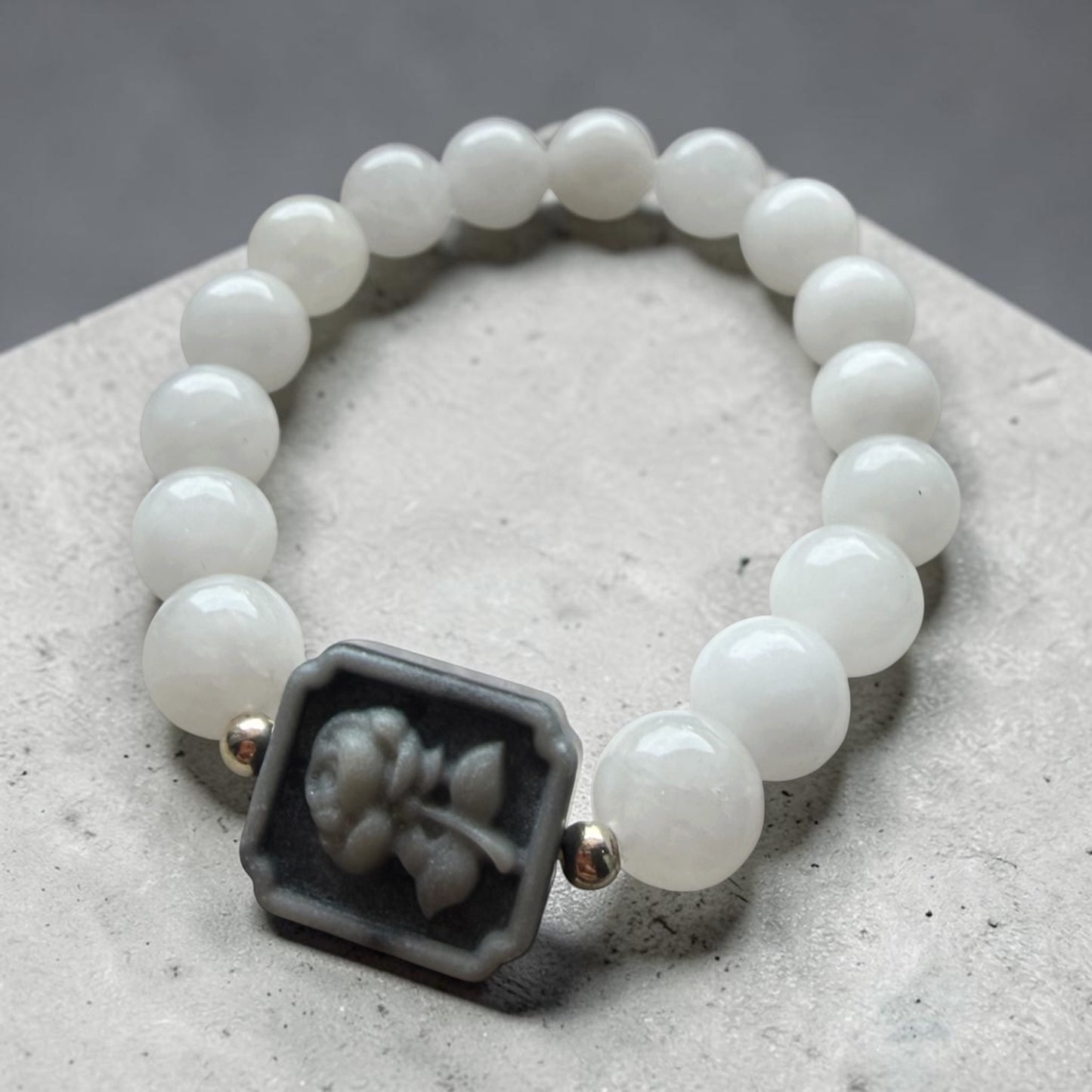White Jade × Wuji Jade Bracelet