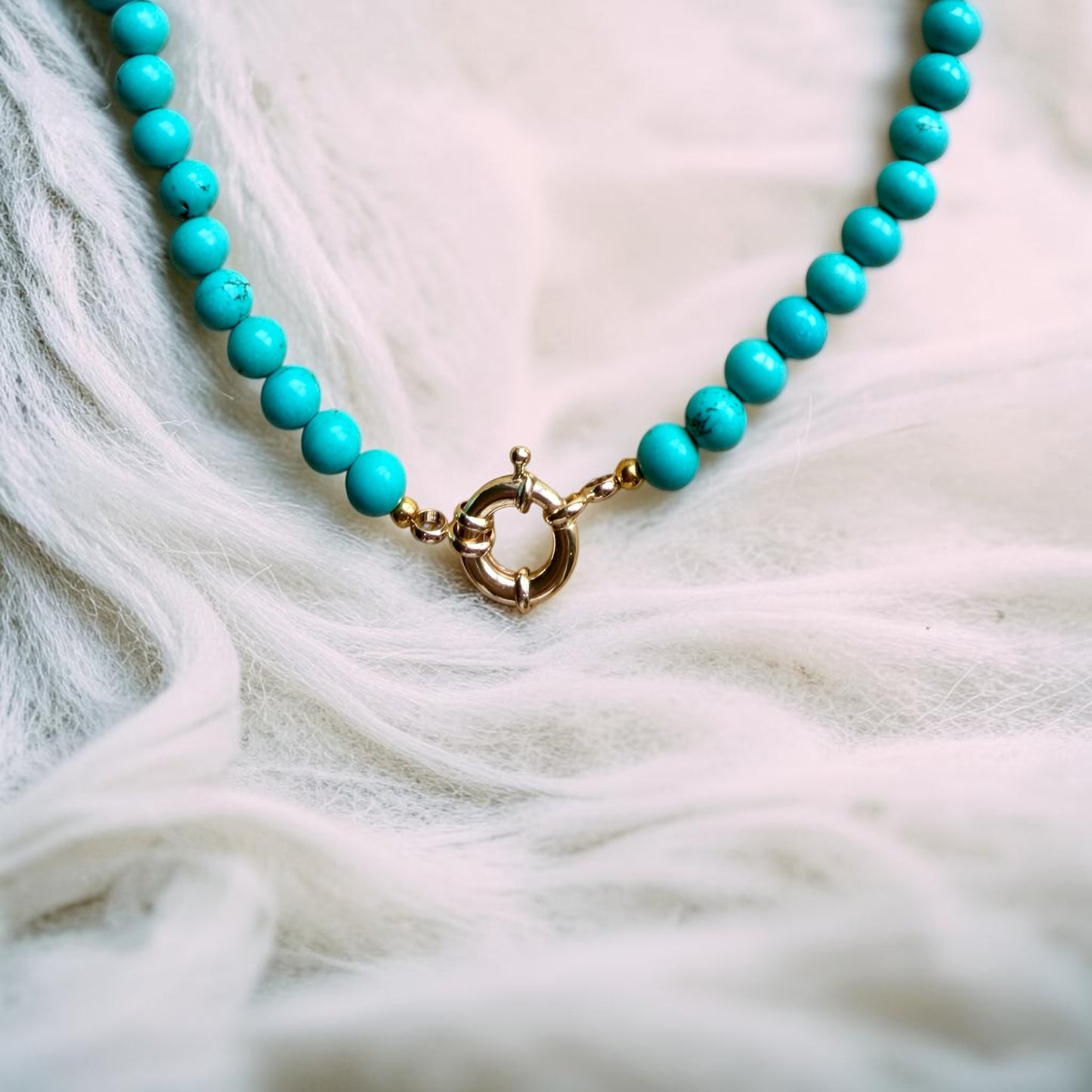 Turquoise Round Bead Necklace