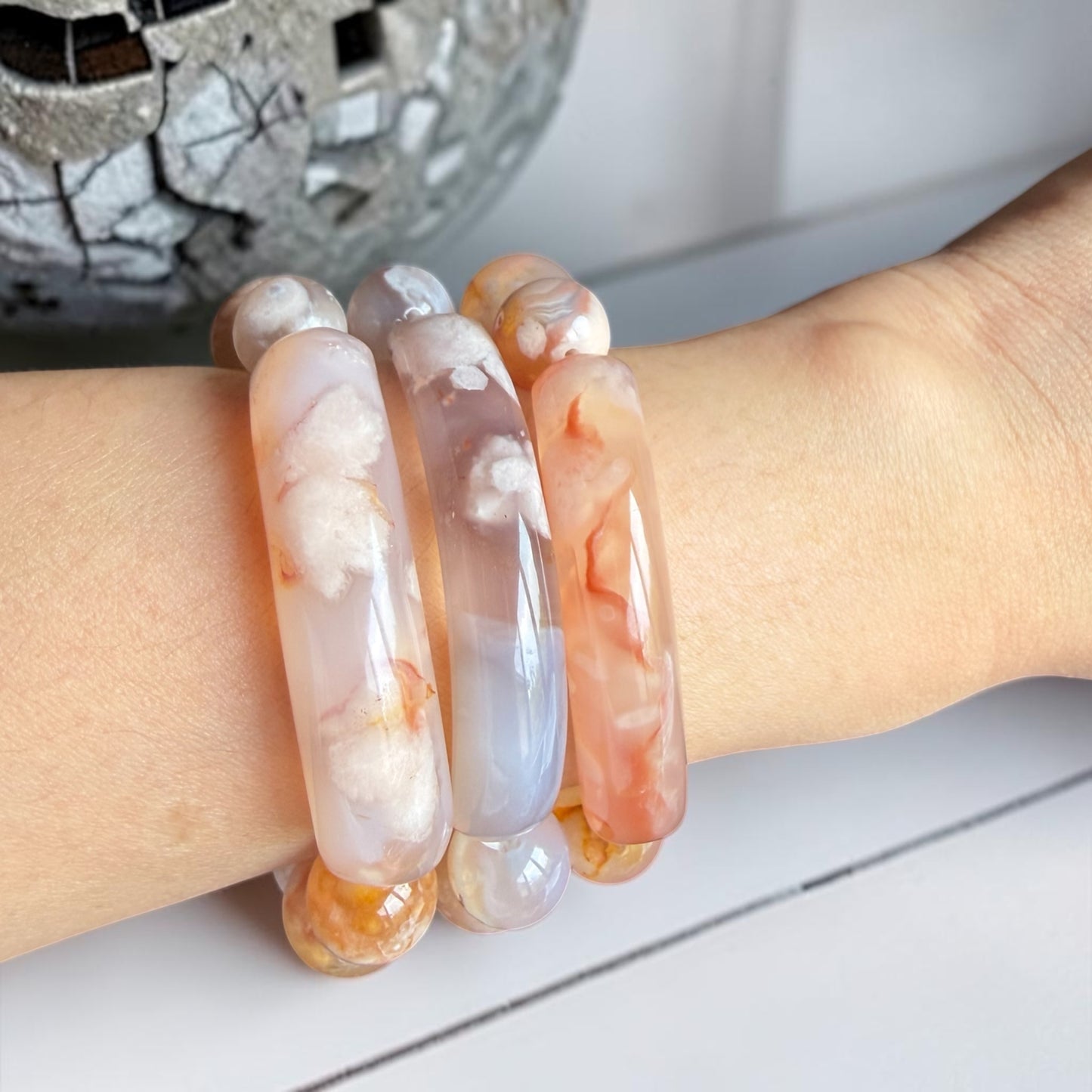 Sakura Agate Half-Bangle