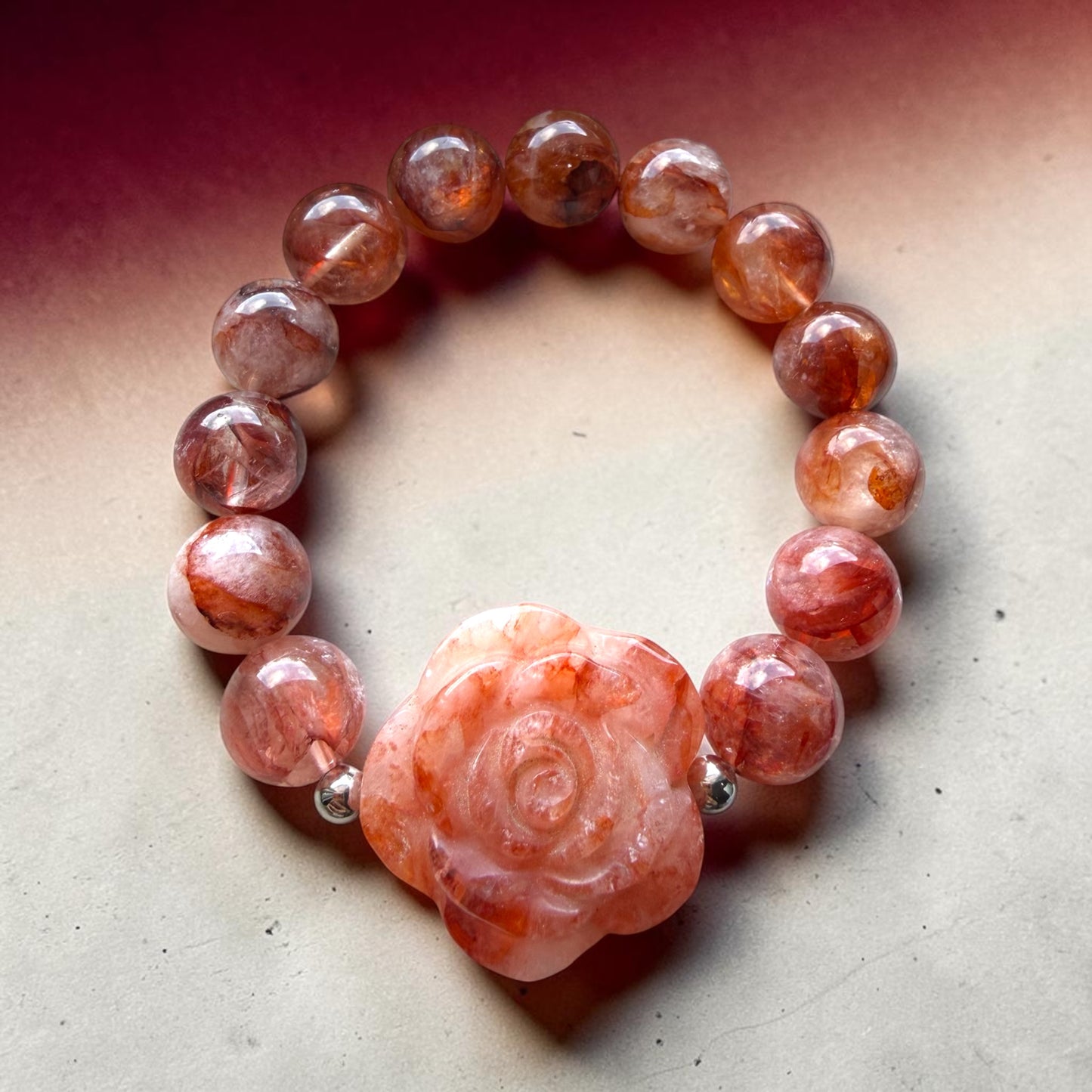 Fire Quartz Rose Bracelet