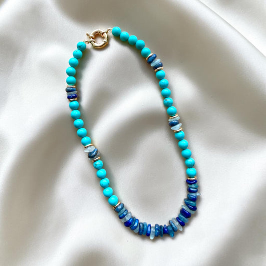 Turquoise, Aquamarine & Lapis Lazuli Necklace