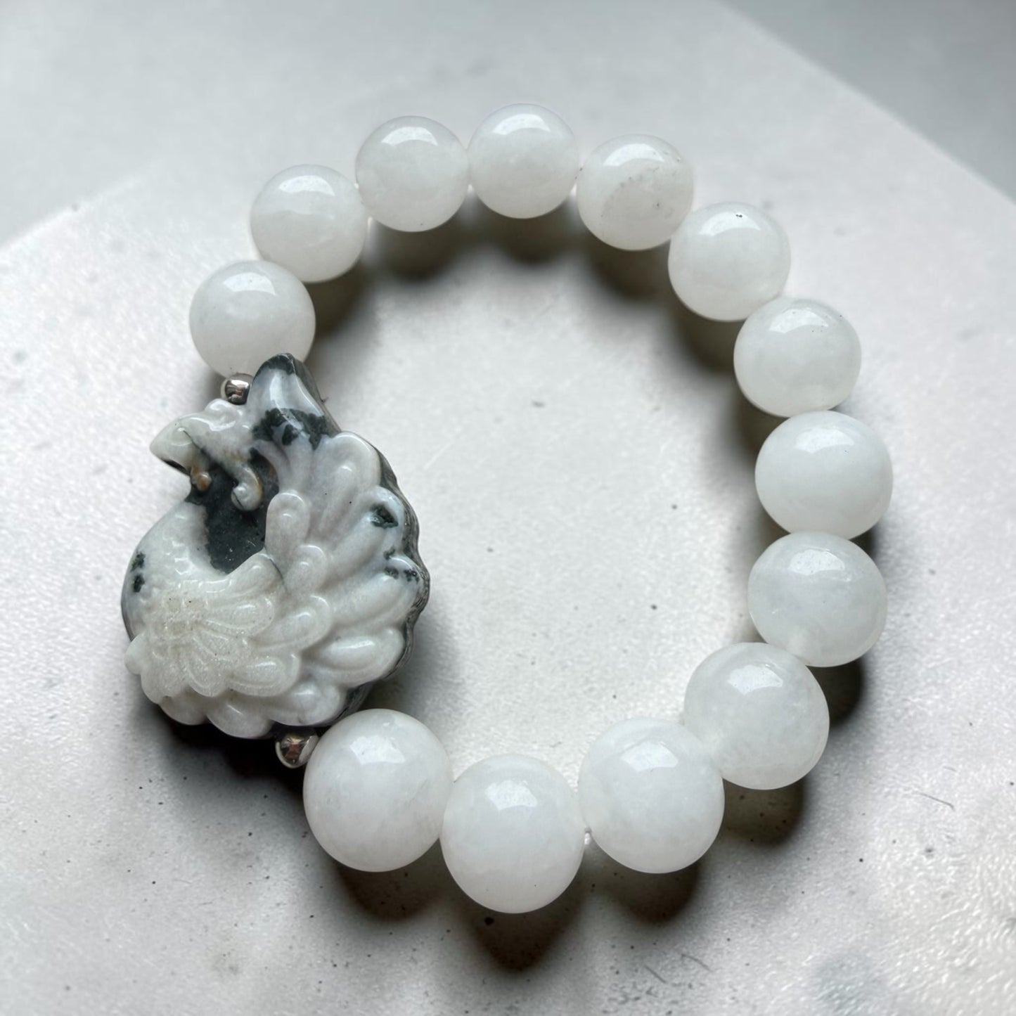 White Jade × Wuji Jade Bracelet