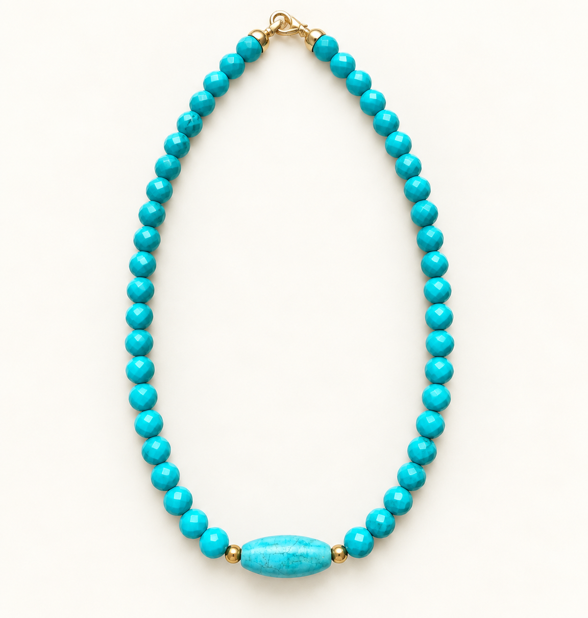 Turquoise Faceted Round Necklace