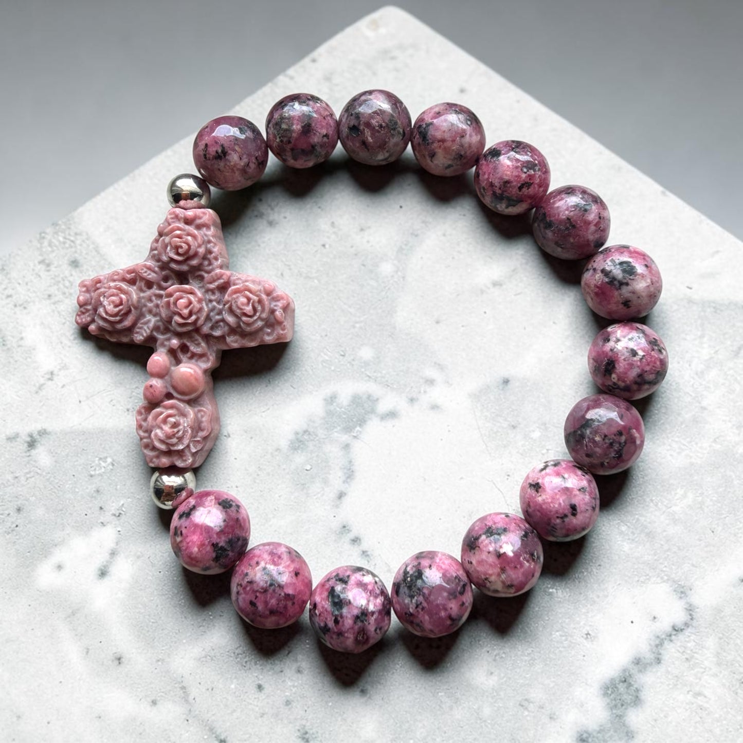Sacred Cross Gemstone Bracelet