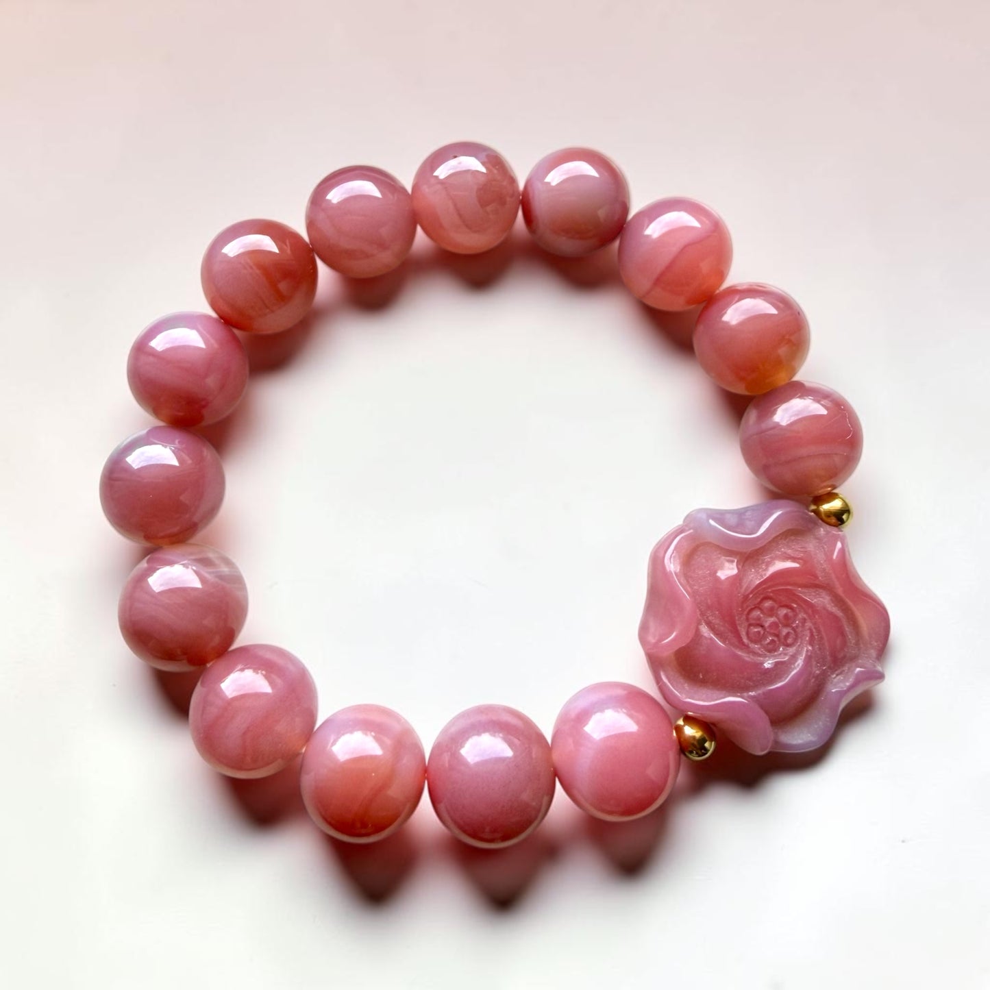 Agate (Yan Yuan) Rose Bracelet