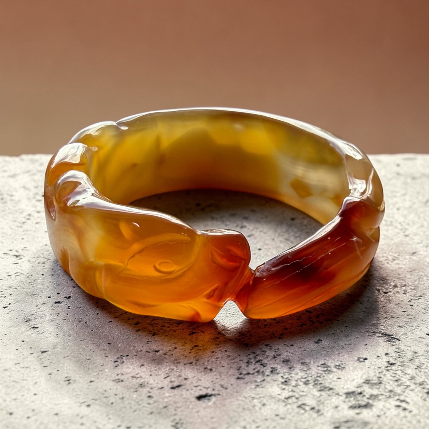 Golden Koi Prosperity Agate Bangle