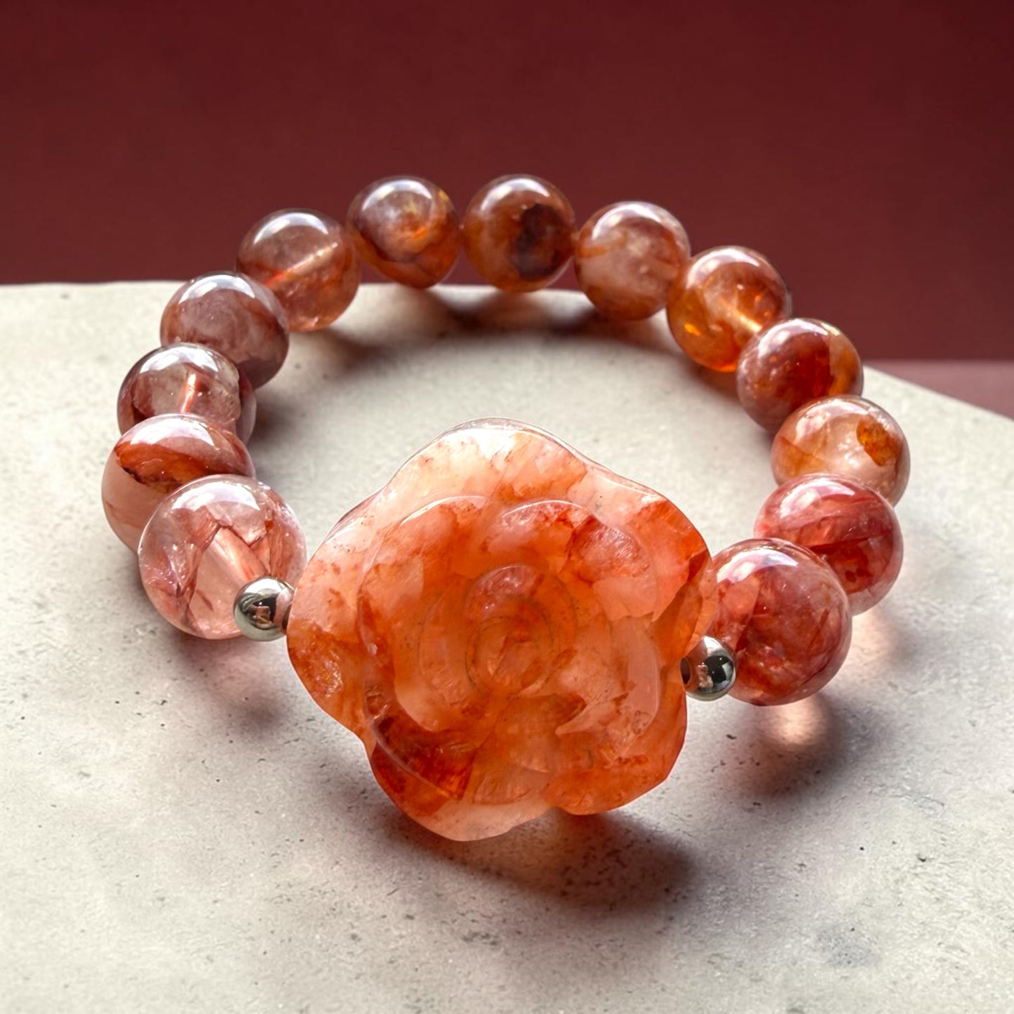 Fire Quartz Rose Bracelet