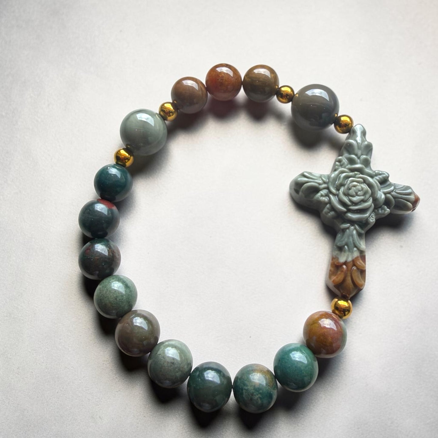 Alashan Agate Rosary Bracelet