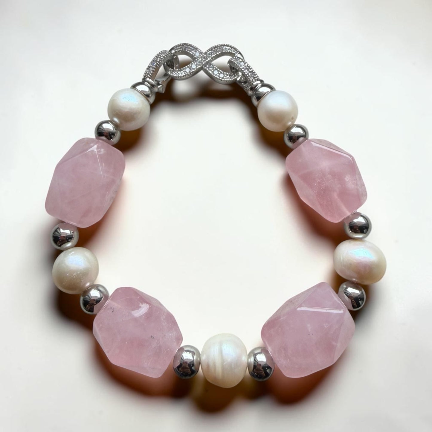 Rose Quartz & Pearl Bracelet
