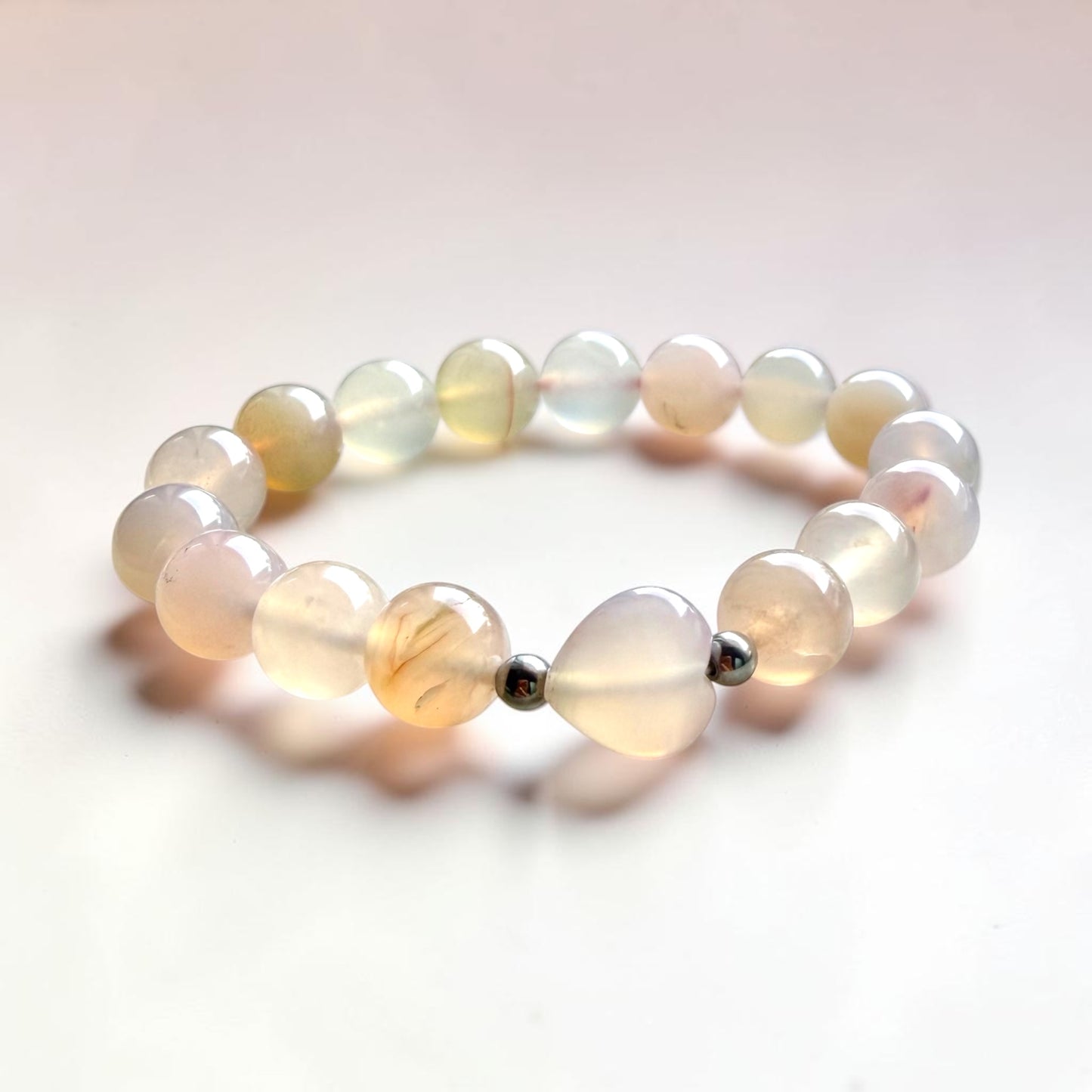 Agate (Yan Yuan) Heart Bracelet