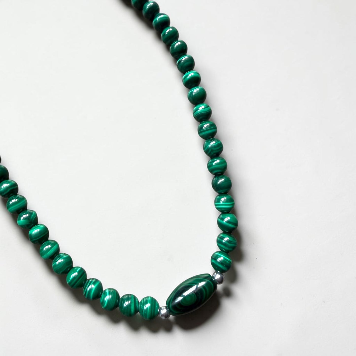 Malachite Barrel Necklace