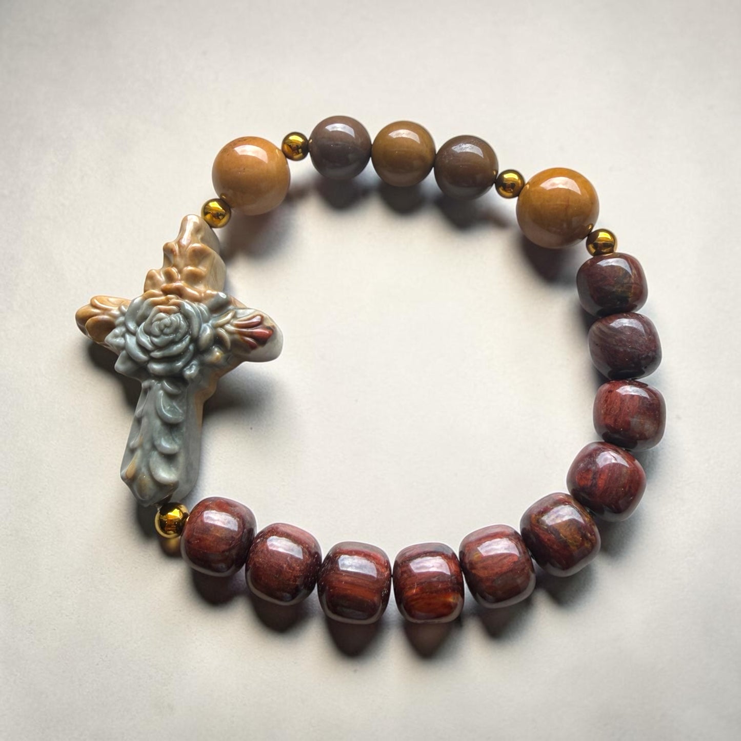 Alashan Agate Rosary Bracelet