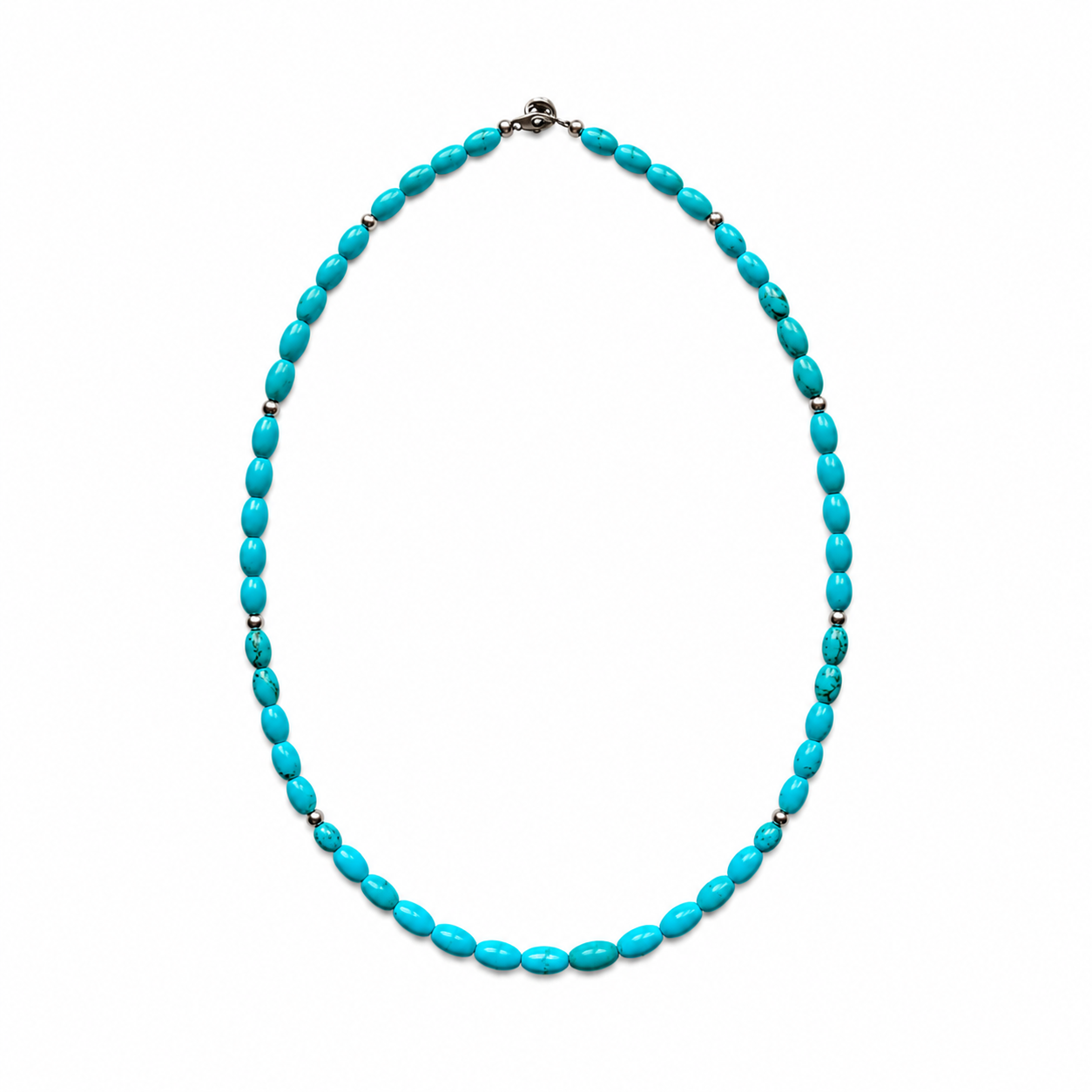 Turquoise Rice Bead Necklace
