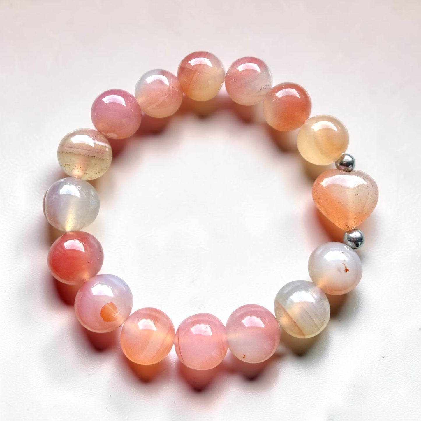 Agate (Yan Yuan) Heart Bracelet