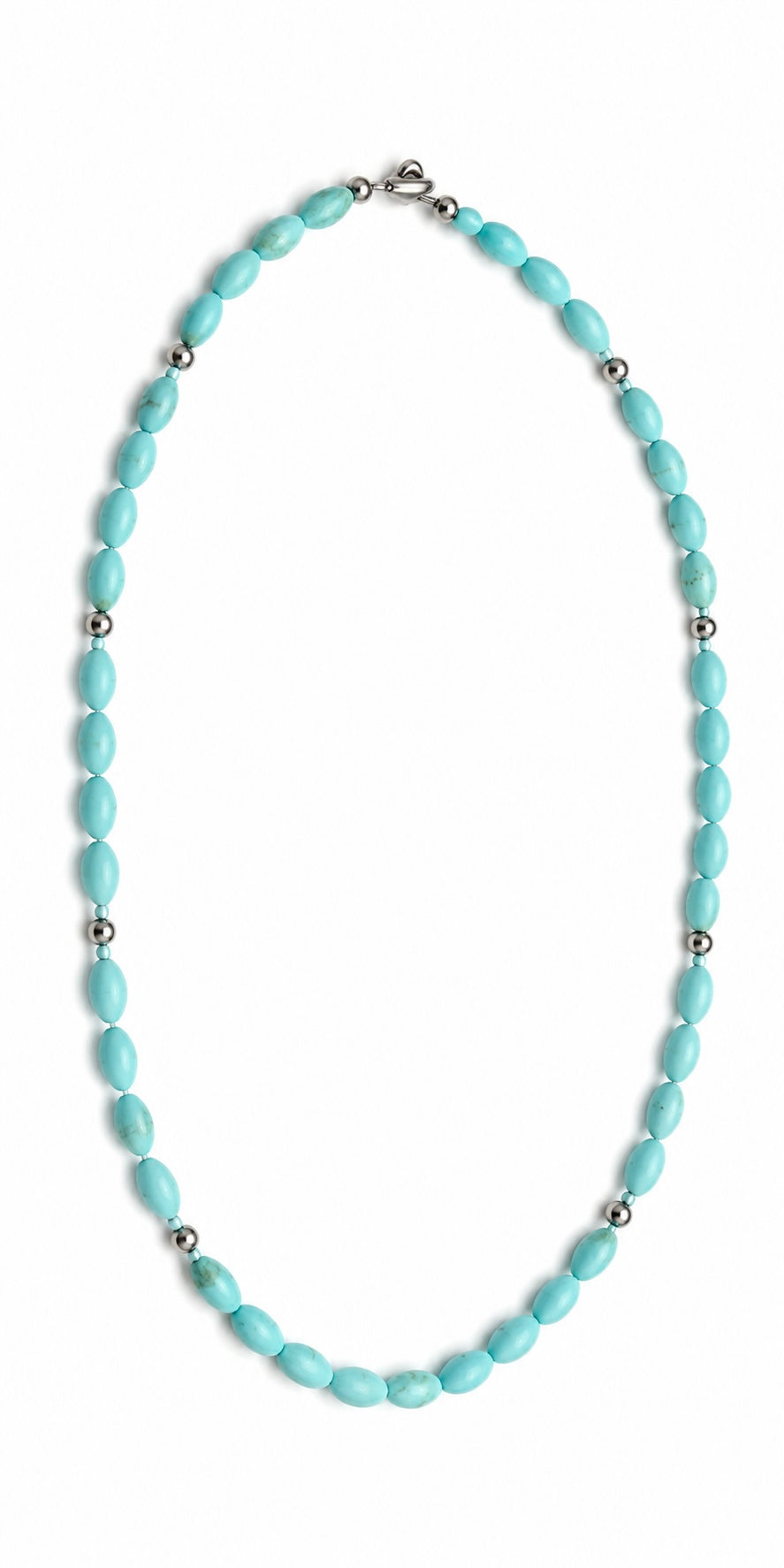Turquoise Rice Bead Necklace