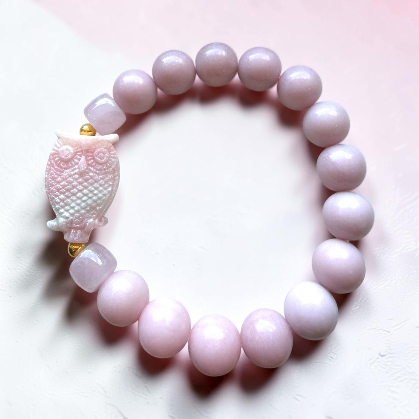 Pink Opal Owl Bracelet