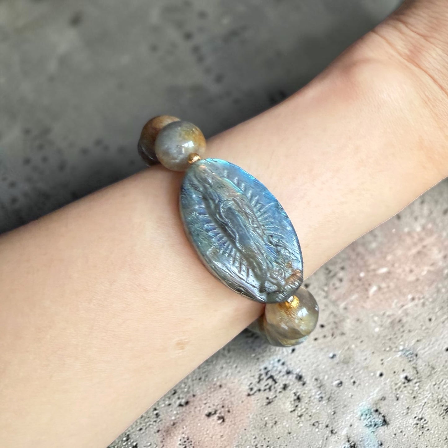 Labradorite Mama Mary Bracelet