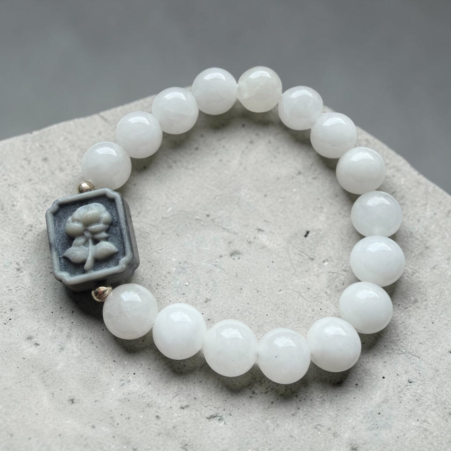 White Jade × Wuji Jade Bracelet
