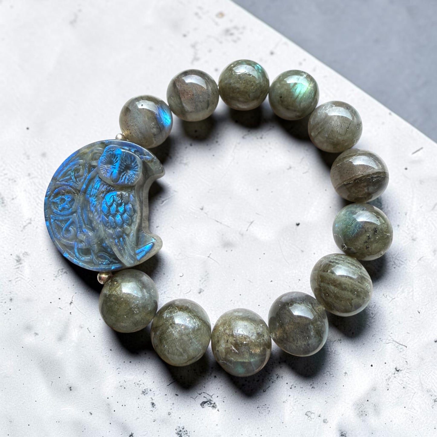 Labradorite Owl Guardian Bracelet