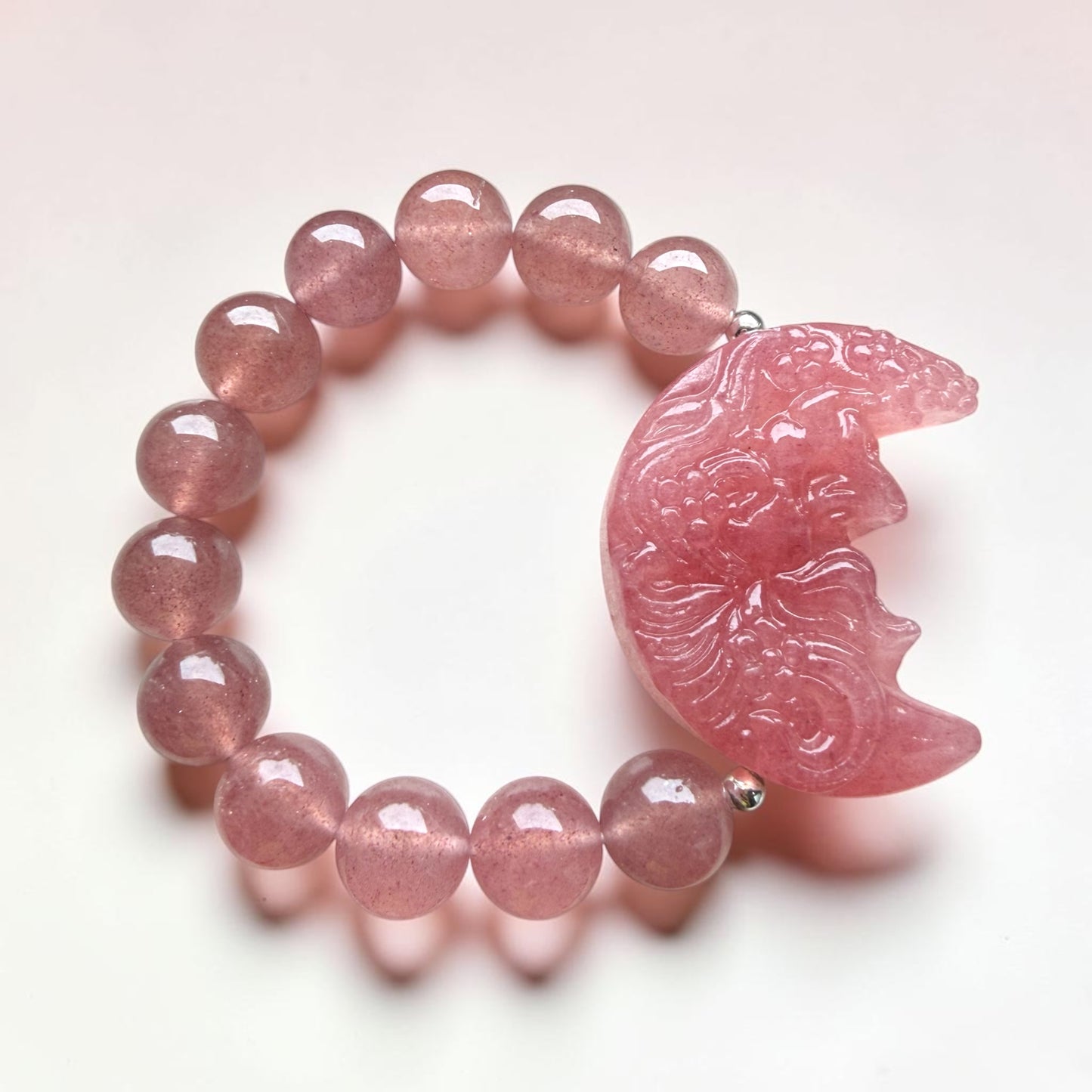 Strawberry Quartz (Pink) Moon Bracelet