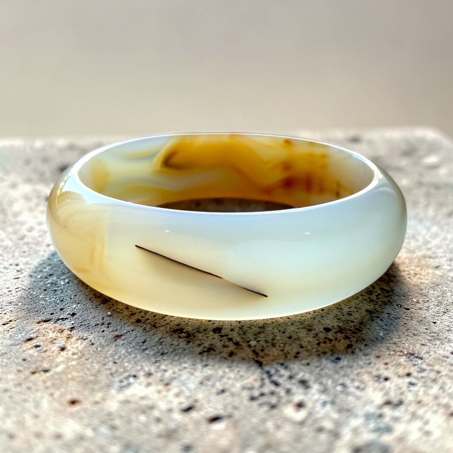 Golden Veil Dendritic Agate Bangle