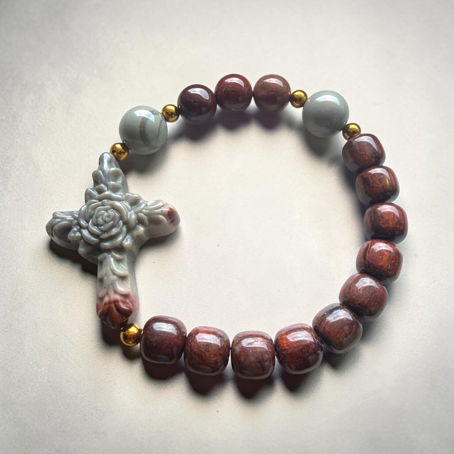 Alashan Agate Rosary Bracelet