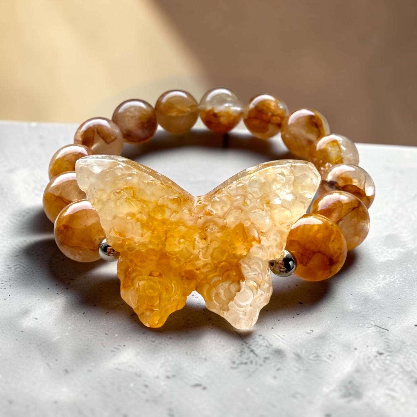 Golden Healer Quartz Butterfly Bracelet