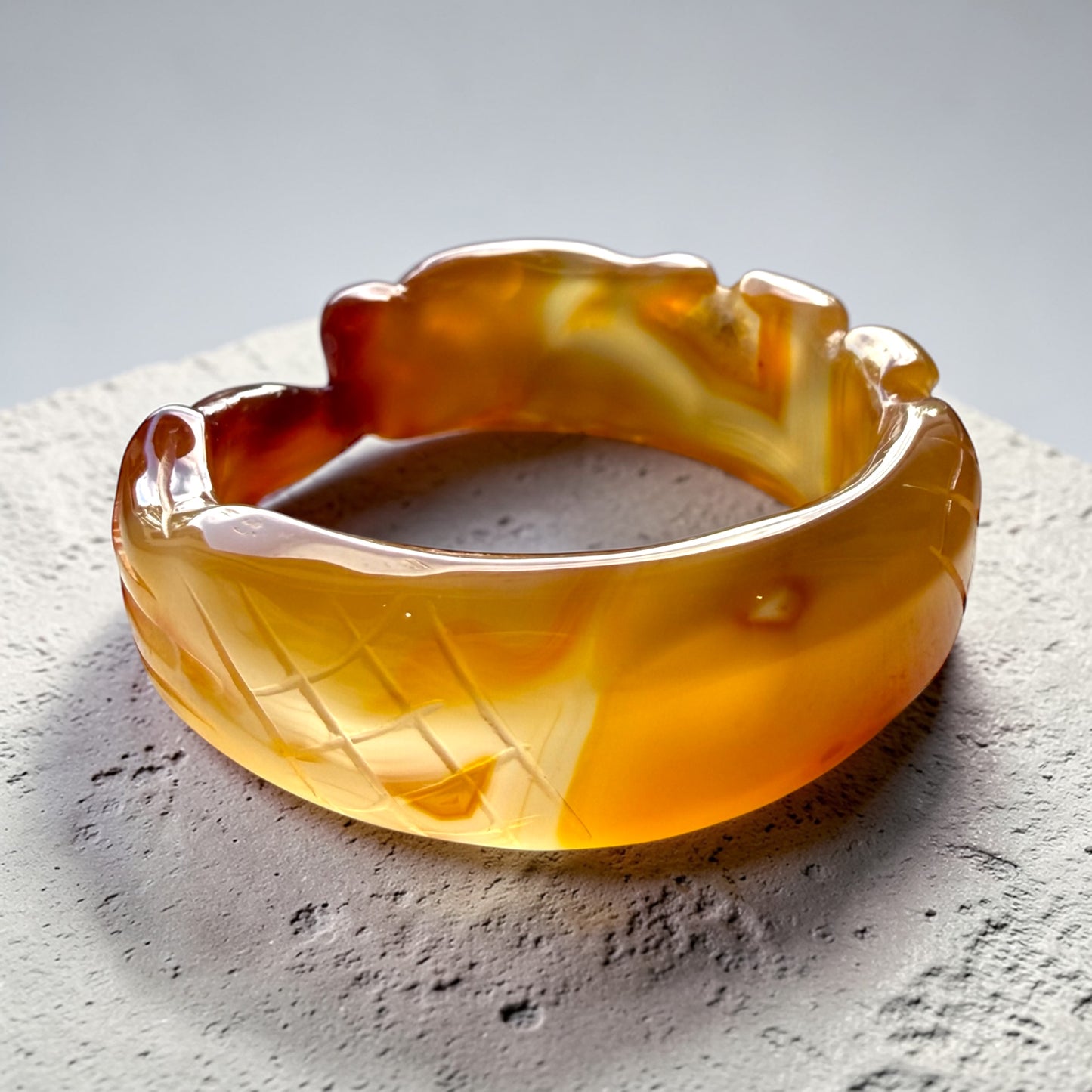 Golden Koi Prosperity Agate Bangle