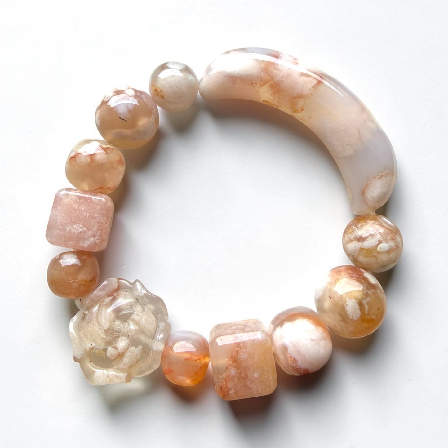 Sakura Agate Half-Bangle