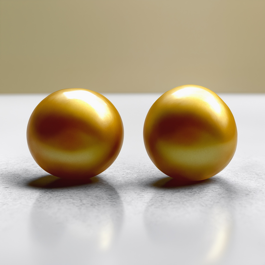 Golden Pearl Stud Earrings