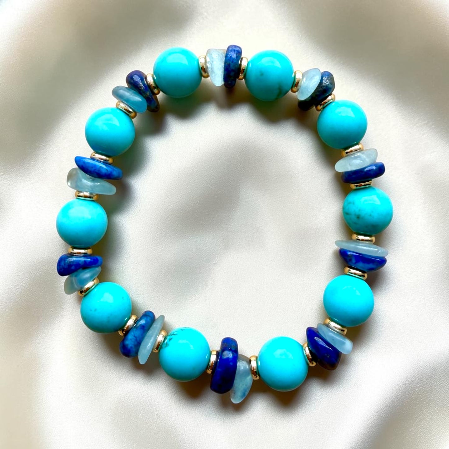 Turquoise, Aquamarine & Lapis Lazuli Necklace