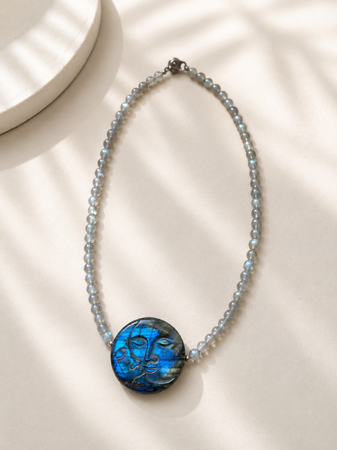 Labradorite Two Moon Necklace