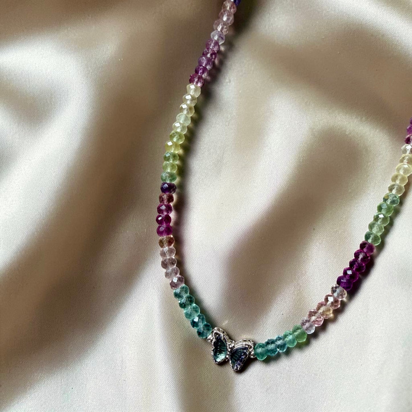 Fluorite Faceted Rondelle Necklace