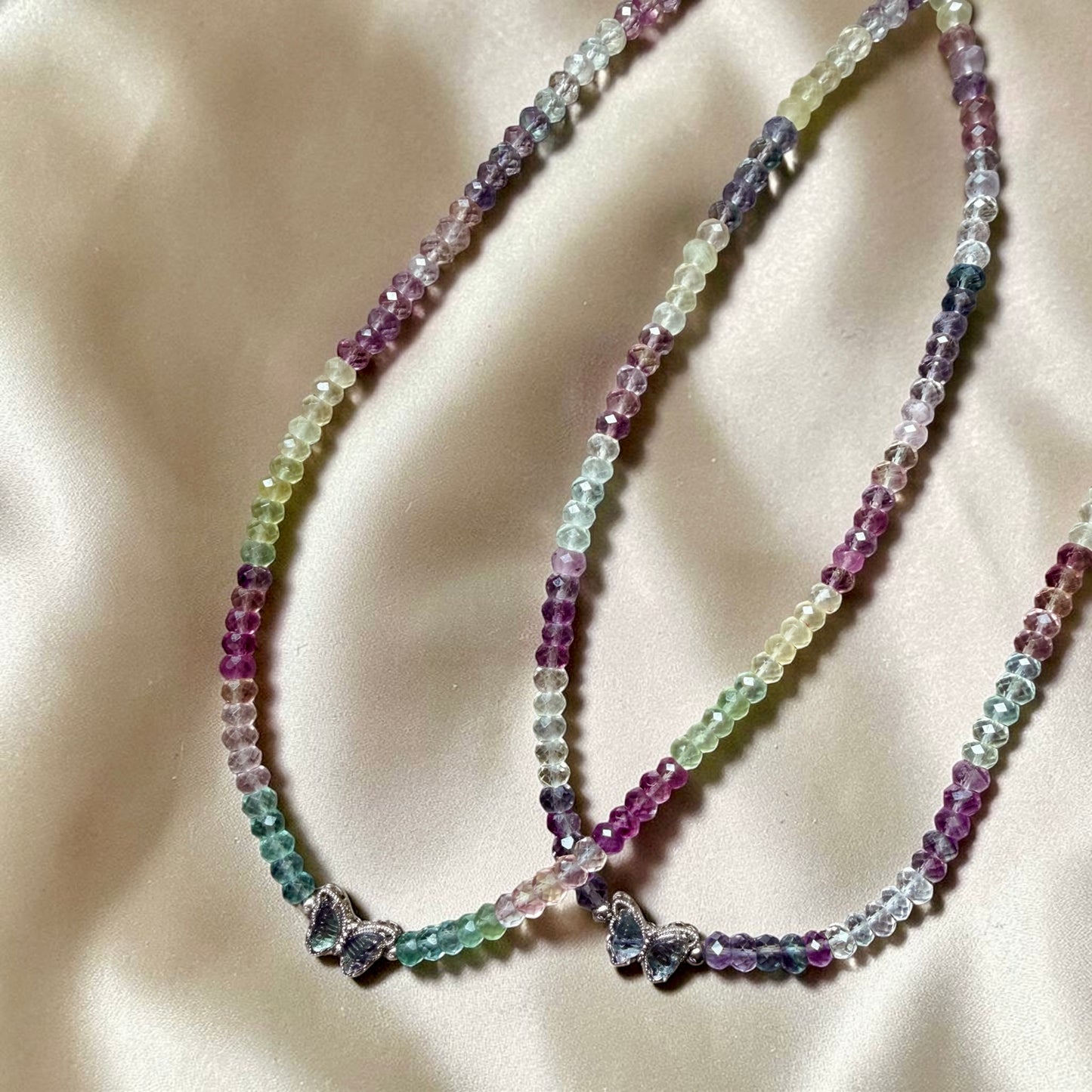 Fluorite Faceted Rondelle Necklace