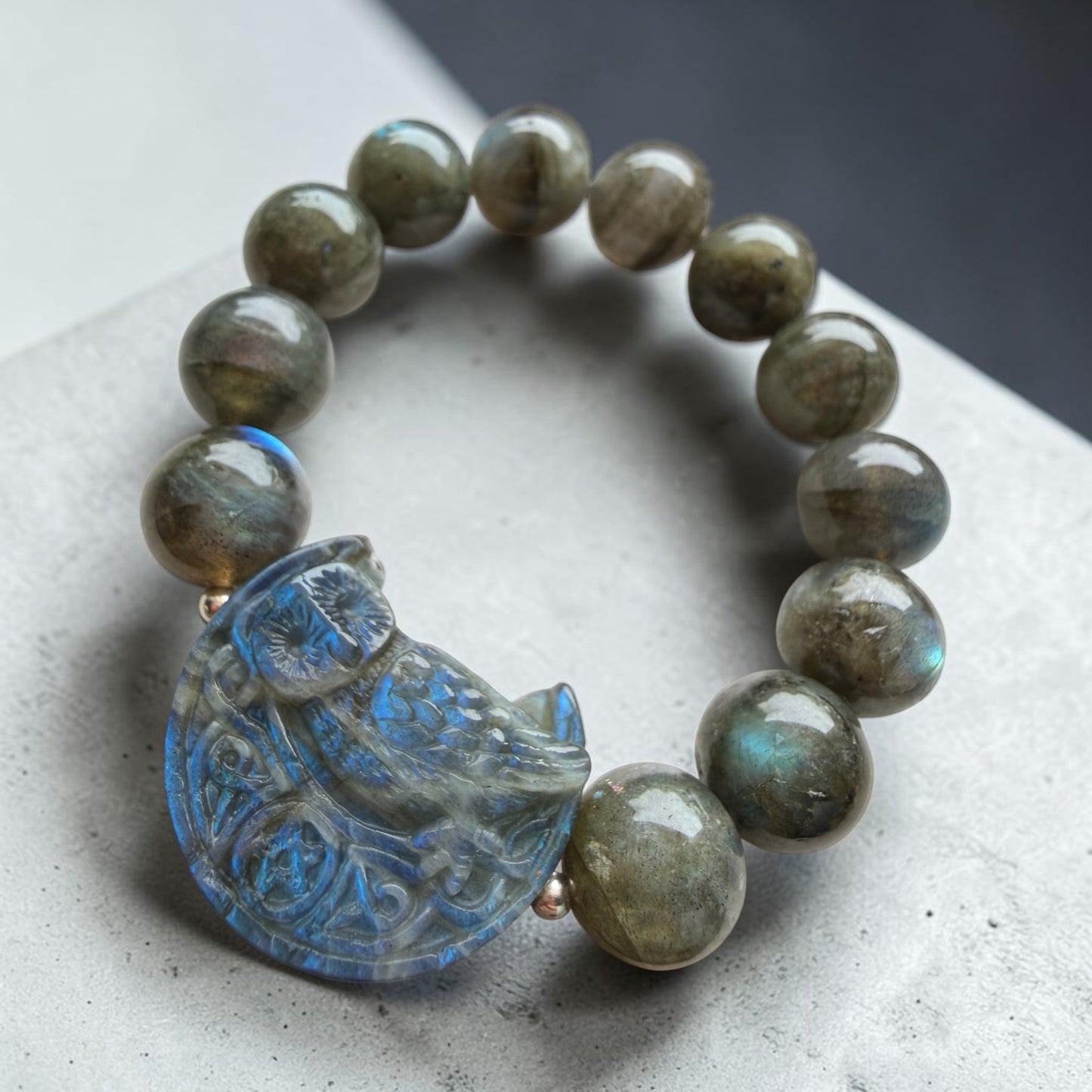 Labradorite Owl Guardian Bracelet