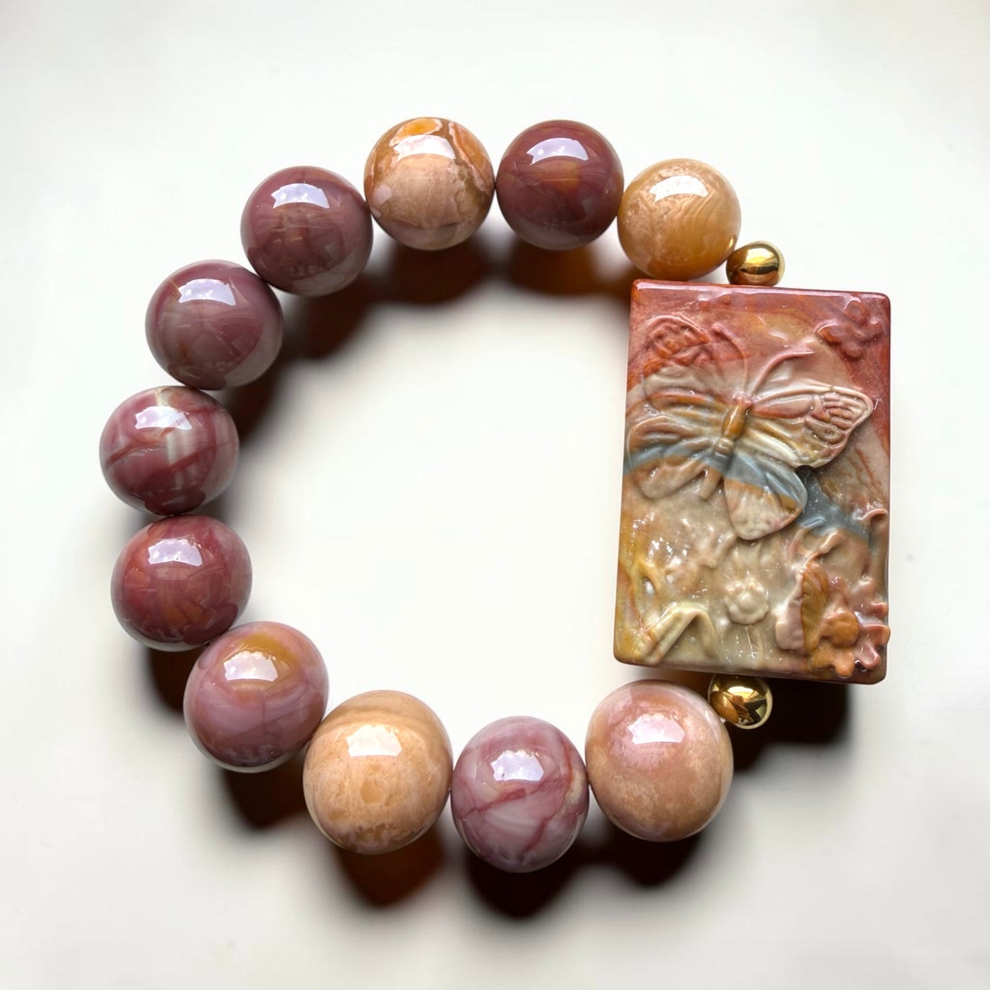 Alashan Agate Butterfly Bracelet