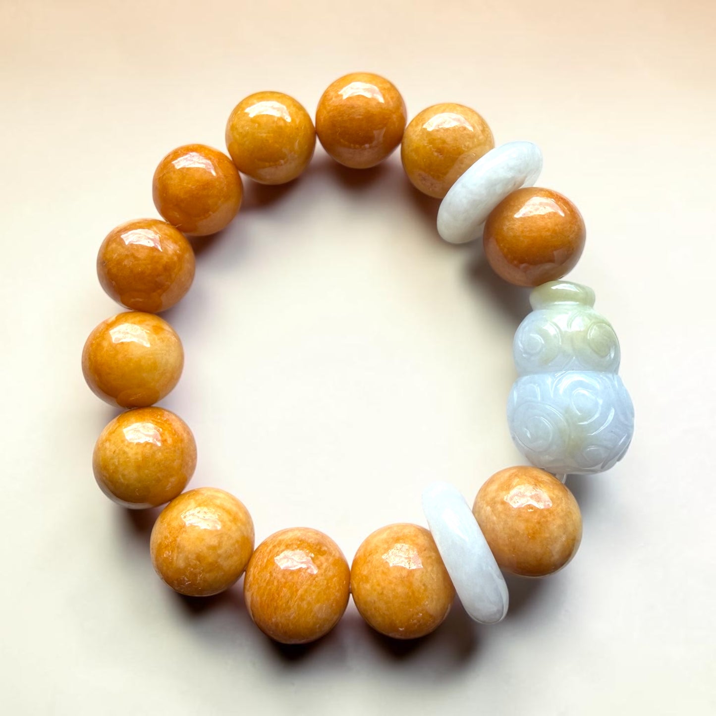 Yellow Jade Wu Lou Lucky Turn Bracelet