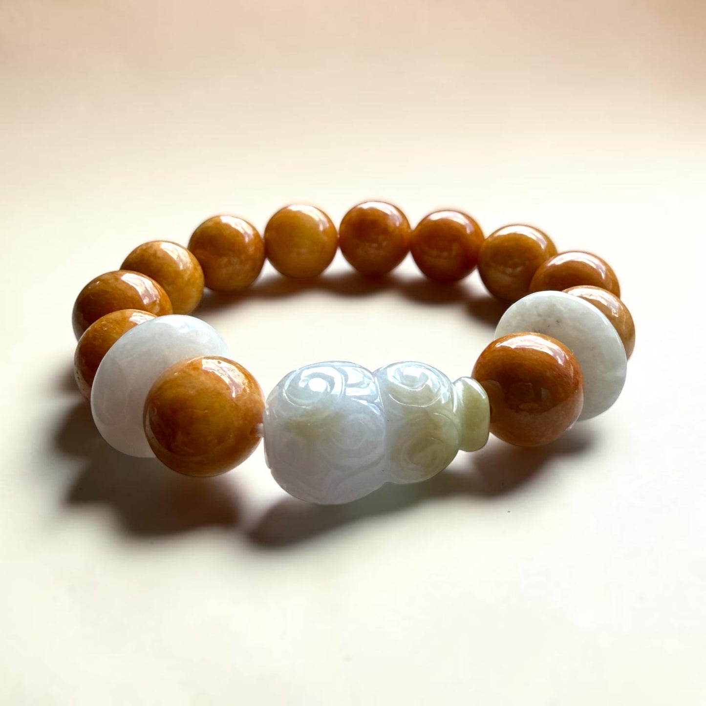 Yellow Jade Wu Lou Lucky Turn Bracelet