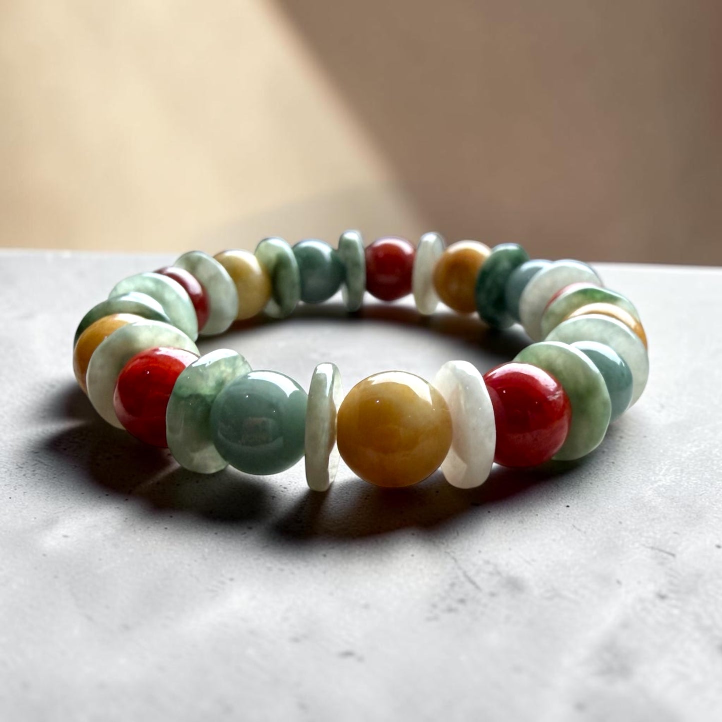 Multi-Color Jade Abacus Bracelet