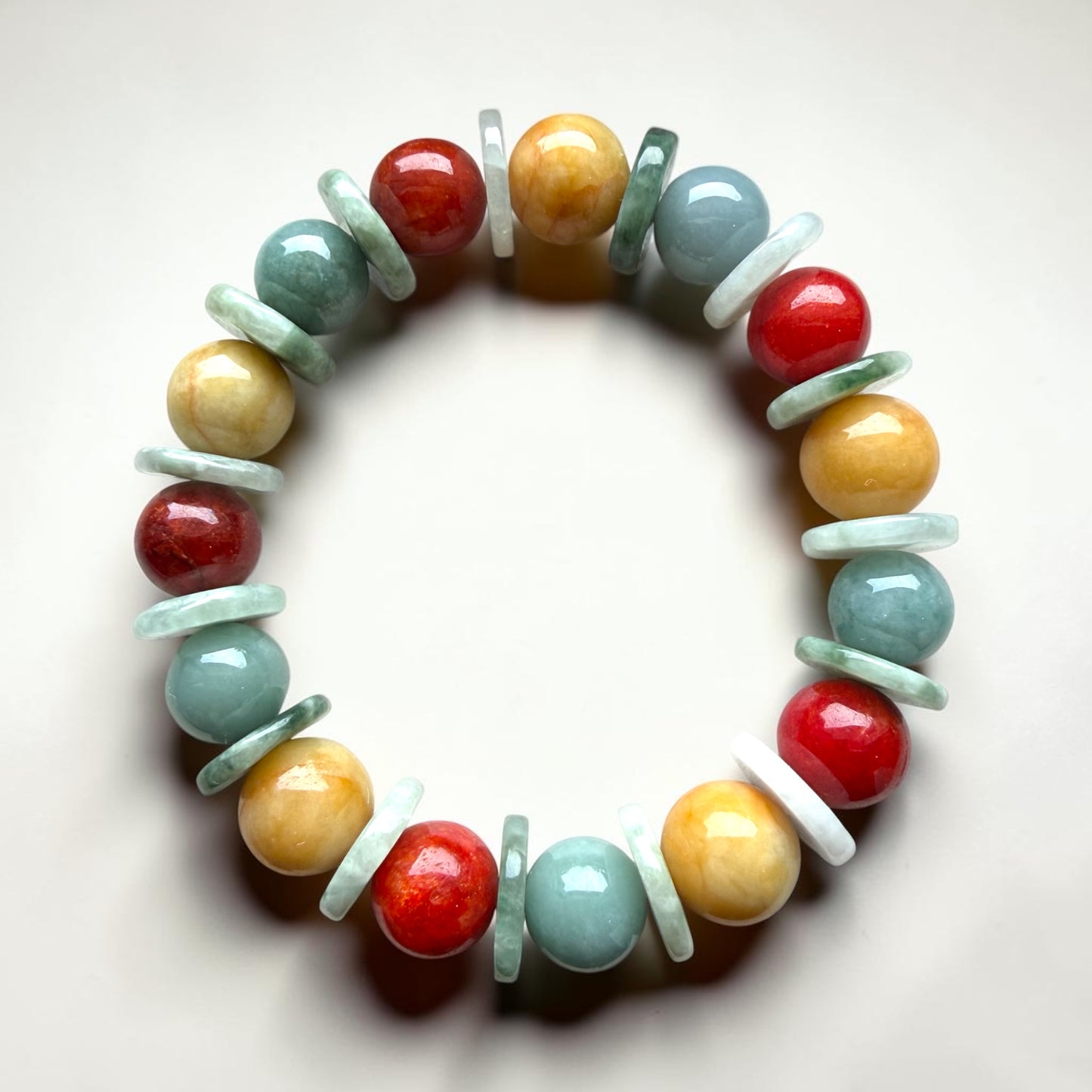 Multi-Color Jade Abacus Bracelet