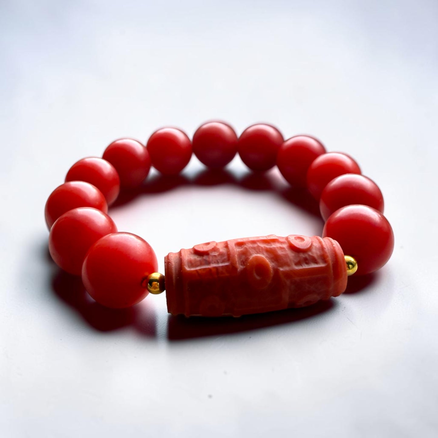 Nanhong Agate Dzi Barrel