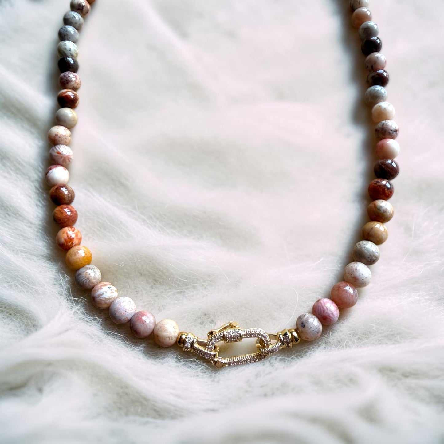 Agatized Fossil Coral Necklace (Coral Jade)
