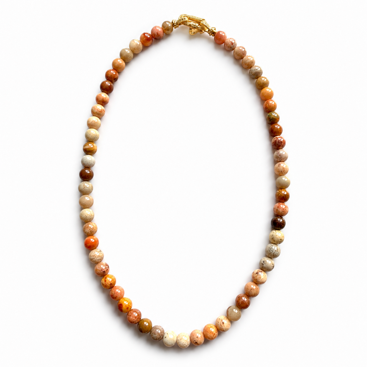 Agatized Fossil Coral Necklace (Coral Jade)