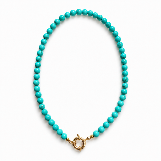 Turquoise Round Bead Necklace