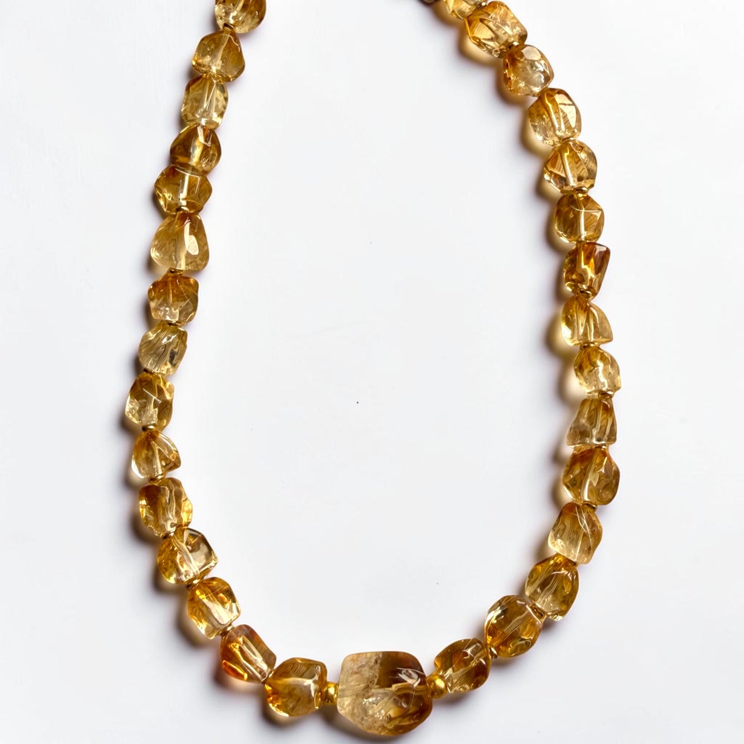 Citrine Freeform Raw Half-Bowl Necklace