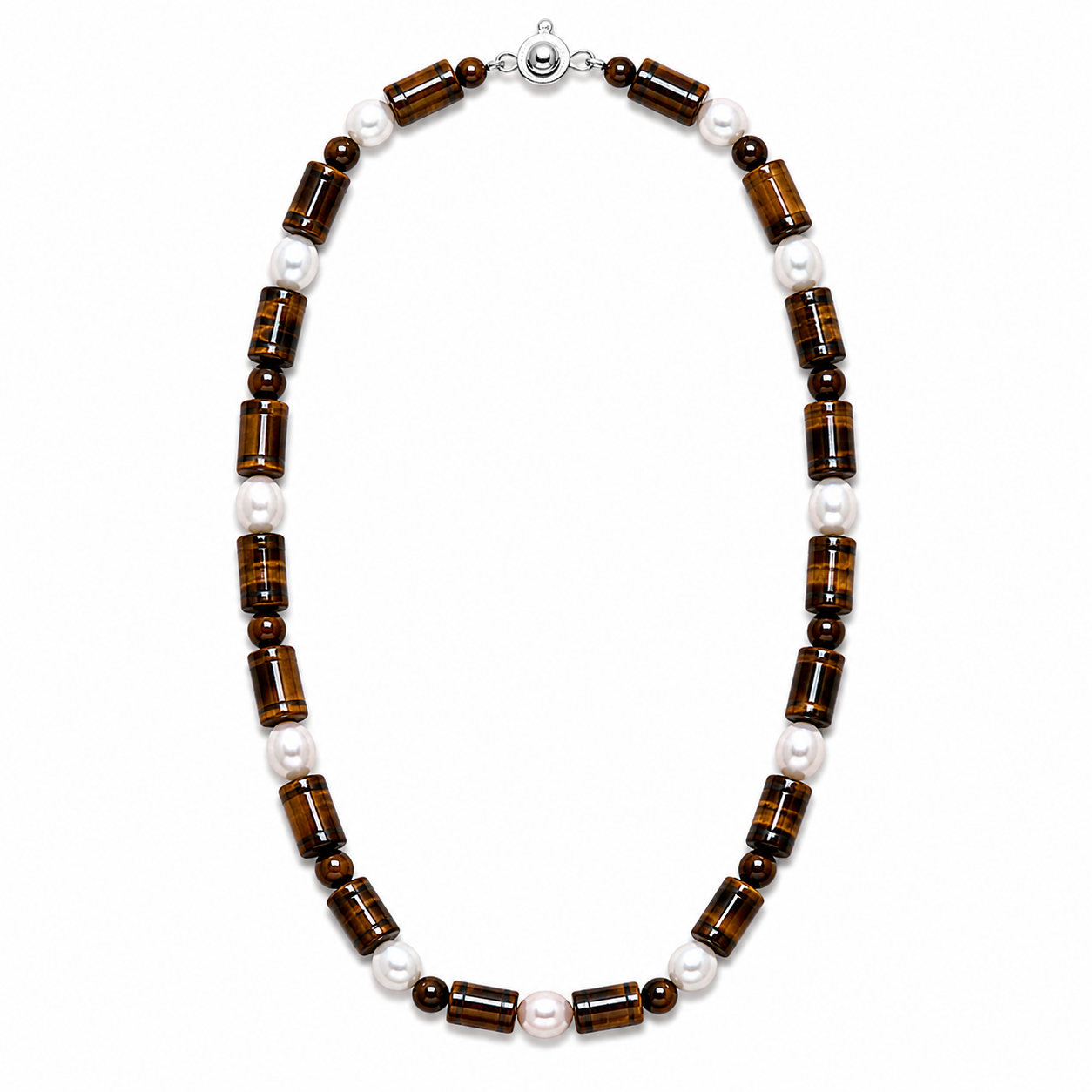 Tiger’s Eye & Freshwater Pearl Necklace