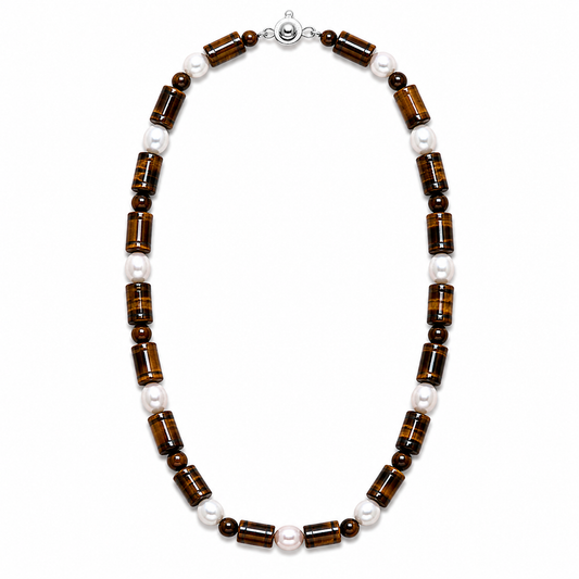Tiger’s Eye & Freshwater Pearl Necklace
